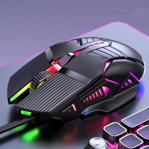 Luminous Wired Mouse Mechanical Mute Gaming Mouse Wired Pc Gaming Mice Portable Computer Mouse for Laptop Pc Mouse Computer Mice (Black)