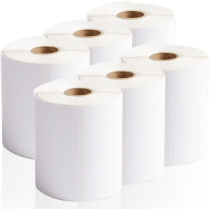 MotionGrey 6 Pack 4x6 Direct Thermal Shipping Labels 500 Labels/Roll, White Permanent Adhesive, Compatible with Rollo Zebra Printers for UPS FedEx Canada Post