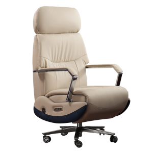 Kinnls Carlo Genuine Leather Power Recliner Chair with Foot Rest 400Lbs, Ventilated Heating Home Office Desk Chairs (Light Coffee)