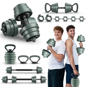 IMFIT AIO Weight Adjustable Dumbbells 1.65 to 52lbs | Dumbbells, Barbells, Kettlebells, Push-Up Bars for Full-Body Workout | Premium Adjustable Weight set for Home Gym Fitness