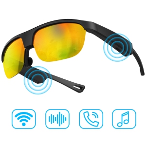 Polarized Bluetooth Smart Glasses w/ Mic, Open-Ear Audio, IP65 & 5-Hr Battery