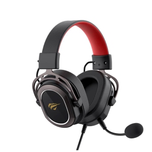Havit H2008D Wired Gaming Headset with 3.5mm Plug 50mm Drivers Surround Sound HD Detachable Mic_Black & Ochre