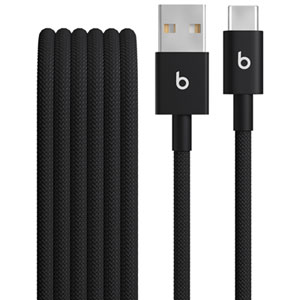Beats By Dr. Dre 1.5m (4.9 ft.) USB-A to USB-C Woven Cable (MDGG4LL/A) - Bolt Black