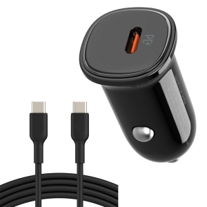 axGear Chargeur de voiture rapide USB-C 30W Type C Universel avec câble USB C 3pi Design compact