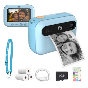 New myFirst Camera Insta 20 - Instant Print Digital Camera for Kids with 16MP Photos, Video 1080P, Selfie Lens, Thermal Printing No Ink, Micro SD Card (Blue)