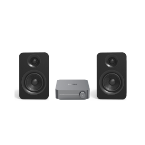 WiiM Amplifier & Kanto YUP6 5.25” Woofer, 120W Wireless Streaming Bookshelf Speaker System w/ 10 FT OFC 14 Gauge Speaker Wire (Black)