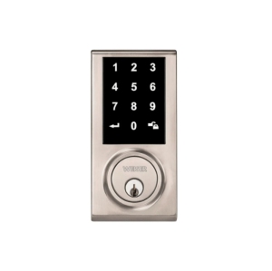 Brand New - Weiser Elements Satin Nickel Keyless Entry Door Lock/Electronic Deadbolt with Touchscreen (9GED14000-001)