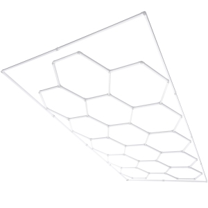 VEVOR 66300LM Hexagon Garage Lights, 6500K 15 Grid Systems Honeycomb Hexagonal Garage LED Lights, DIY Cool White Car Detailing Garage Ceiling Lighting Bright Shop Light for Gym