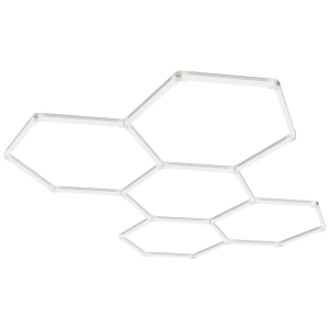 VEVOR 26400LM Hexagon Garage Lights, 6500K 5 Grid Systems Honeycomb Hexagonal Garage LED Lights, DIY Cool White Car Detailing Garage Ceiling Lighting Bright Shop Light for Gym