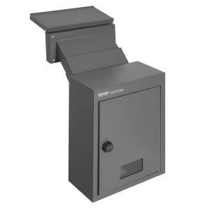 VEVOR 12.5x6.3x16.9 Through The Wall Drop Box, Heavy Duty Steel Through The Wall Mailbox with 2.8-7.9" 13" Combination Lock, Mail Drop Box, Dark Gray