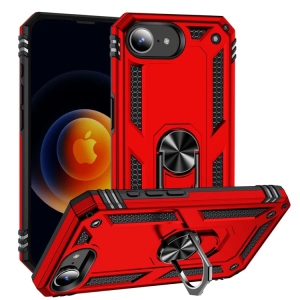 [CS] Hybrid Hard Kickstand Case Cover with Magnetic Ring Holder for iPhone 17e / 16e, Red