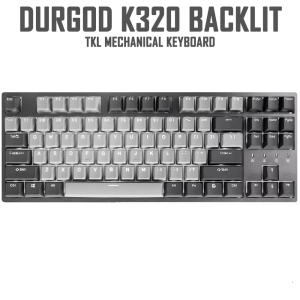 Durgod Taurus K320 White Backlit 87/104keys Mechanical Keyboard - (Cherry-Blue Switch) - Brand New