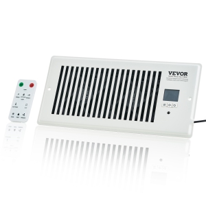 VEVOR 4” x 10” Register Booster Fan, Quiet Vent Booster Fan Fits Register Holes, with Remote Control and Thermostat Control, Adjustable Speed for Heating Cooling Smart Vent, White
