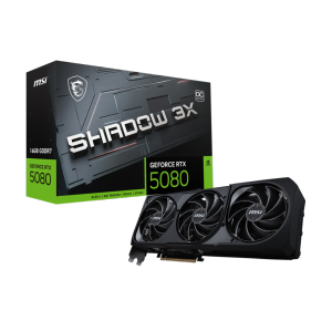 MSI GeForce RTX 5080 16G Shadow 3X OC Graphics Card (16GB GDDR7, 256-bit, Extreme Clock 2655 MHz, DisplayPort x 3 2.1a, HDMI 2.1b, NVIDIA Blackwell Architecture