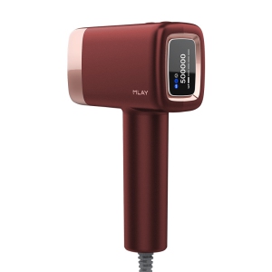 Hair Removal Device, 0.5 sec/flash, 17J High Energy IPL Hair Removal Device with Ice Cooling System, 5 Energy Levels, Hair Removal Device for Face, Arms, Legs (Red)