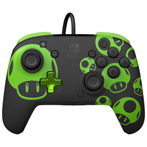 PDP Rematch Glow Wired Controller for Switch - 1-Up Mushroom