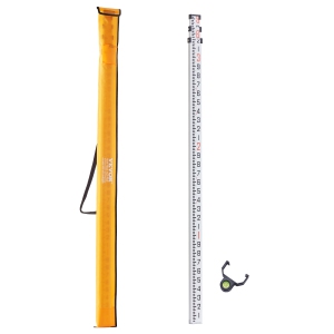 VEVOR 9-Feet/10ths Aluminum Grade Rod, 3 Sections Telescopic Measuring Rod, Double-Sided Scale 1/10ft Leveling Rod Stick,Aluminum Alloy Survey Rod with Bubble Level&Carrying Bag