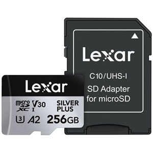 Lexar Professional Silver Plus 256Go 205Mo/s Carte mémoire microSDXC UHS-I