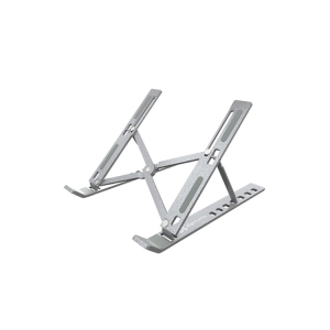 Klipxtreme Laptop Stand Flexus Aluminum Foldable Ergonomic 7 Height Adjustable Levels 11 – 15in Ultralight Weight & Portable – Silver