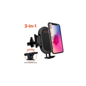 HyperGear Car Mount Universal Vent – Dashboard – Windshield Adjustable Grips Easy Release Button Adjustable Swivel Base Extends to 3.5In Wide – Black