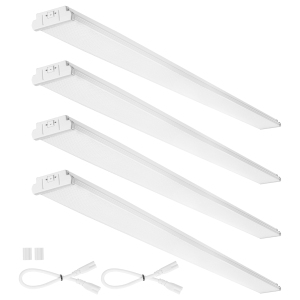 VEVOR 8FT LED Wraparound Light, 110W 10,000LM, Flush Mount LED Shop Light, 4 Pack 6500K Daylight LED Kitchen Ceiling Lighting Fixtures, for Garage Office Laundry Fluorescent, FCC