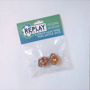 Atlas Games Replay Workshop: Superior Agate Swirl Recycled Percentile Dice