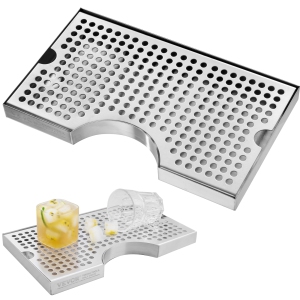 VEVOR 304 Stainless Steel Kegerator Beer Drip Tray, Keg Drip Trays with 4 Non-Slip Rubber Pads and Detachable Cover, Heat / Cold Resistant Beer Tower Drip Pan for Bar Restaurant