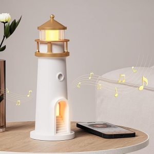 YOULIGHTS Moonlight Beacon Bluetooth Lamp Speaker, Moonlight Projector, Remote Control LED Cordless Night Light, Motion Sensor Rechargeable Desk Lamp (Bluetooth)