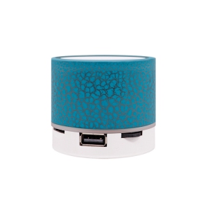 YOULIGHTS Music Glowing LED Light, Mini Crack Bluetooth Speaker, Portable Card Plug-in Subwoofer Speaker as Gift (Blue)