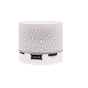 YOULIGHTS Music Glowing LED Light, Mini Crack Bluetooth Speaker, Portable Card Plug-in Subwoofer Speaker as Gift (White)