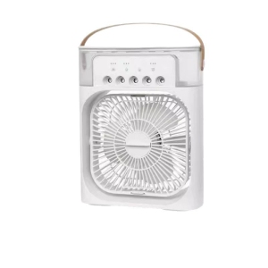 YOULIGHTS Five-hole Ice and Humidification Portable Fan, USB Electric Fan, LED Night Light, Water Mist Fun 3-in-1 Home Air Humidifier(White)