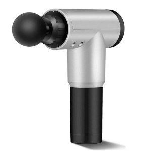 Fascia Gun Deep Muscle Relaxation Massage Gun Fascia Massage Gun for Pain Relief Neck and Back Impact Massager with 6 Levels and 4 Massage Heads (Color:silver)