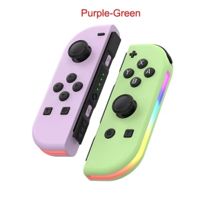 Game controller colorful RGB lighting effect wake up 5.2 Bluetooth vibration somatosensory——Light pink green