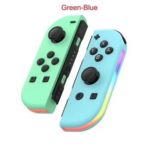 Game controller colorful RGB lighting effect wake up 5.2 Bluetooth vibration somatosensory——Green Blue