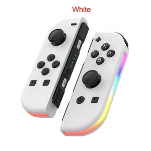 Game controller colorful RGB lighting effect wake up 5.2 Bluetooth vibration somatosensory——White