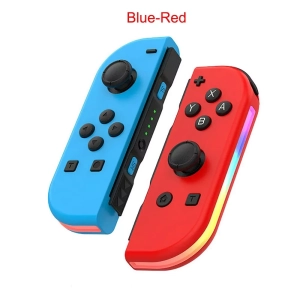 Game controller colorful RGB lighting effect wake up 5.2 Bluetooth vibration somatosensory——Blue Red