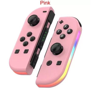 Game controller colorful RGB lighting effect wake up 5.2 Bluetooth vibration somatosensory——pink
