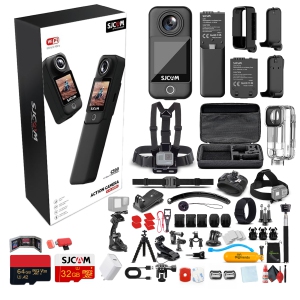 SJCAM C300 4K Dual Touchscreen Action Camera Accessory Bundle