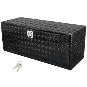 VEVOR 60" x 24" x 24" Underbody Truck Box, Pickup Storage Box, Heavy Duty Aluminum Diamond Plate Tool Box with Lock and Keys, Waterproof Trailer Storage Box with T-Handle Latch
