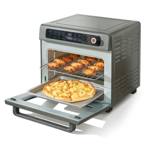 VEVOR 12-IN-1 Air Fryer Toaster Oven, 25L Convection Oven, 1700W Stainless Steel Toaster Ovens Countertop Combo with Grill, Pizza Pan, Gloves, 12 Slices Toast, 12-inch Pizza