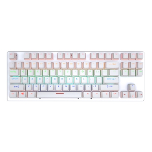 Gaming Keyboard Mechanical Wired Blue Axis Office Keyboard Gaming Computer Game (White)