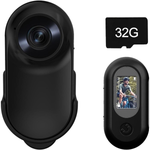 Black Mini HD 1080p Action Camera with 32GB Memory Card – One-touch Recording, Ultra-portable, Suitable for Outdoor Use Thumb Action Camera Recorder Camera