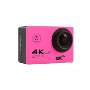 4K Sports Camera with 12MP Lens, 2-inch HD Display, Removable Battery, Suitable for Aerial & Water Sports(pink)