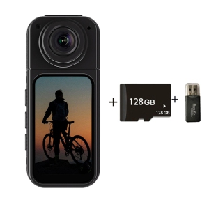 Black Thumb Camera 2.7K Quality 180° Rotating DV HD Outdoor Sports Magnetic Camera [128GB]