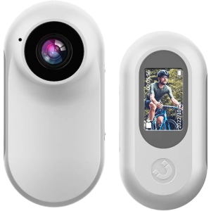 White Mini Action Camera (No Card) - Video Recorder HD 1080p, 150° Wide Angle, 0.96 Inch LCD Screen, Cover Thumb Action Camera