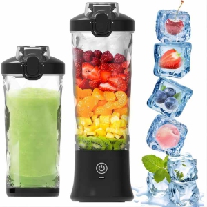 Portable Blender 600ml/20oz Personal Size Blender, USB Rechargeable Mini Blender Juicer——black