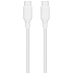 Best Buy Essentials 3m (9.8 ft.) Braided USB-C to USB-C Cable (BE-MCA10CCW-C) - White - Only at Best Buy