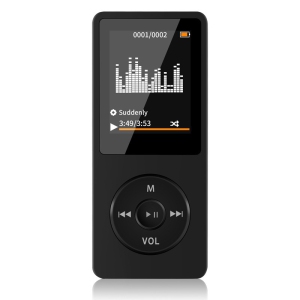 MP3/MP4 player, 1.8-inch HD screen, MP3 music player, FM radio, headphones, portable audio player with recording, picture browsing and e-book playback functions (black 32GB)