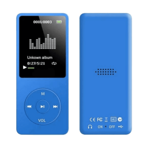 MP3/MP4 player, 1.8-inch HD screen, MP3 music player, FM radio, headphones, portable audio player with recording, picture browsing and e-book playback functions (blue 16GB)