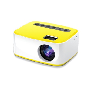 Full HD 1080P Video Projector, Mini Portable Projector with Remote Control, Smart Projector for Home Theater Outdoor Movies (Yellow-White - Mobile Phone Same Screen Version)